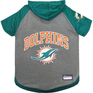 Pets First Sport Team Dog & Cat Hoodie T-Shirt, Miami Dolphins, Small