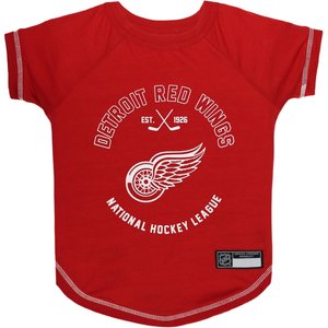 Pets First NHL Dog & Cat T-Shirt, Detroit Red Wings, Large