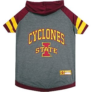 Pets First Sport Team Dog & Cat Hoodie T-Shirt, Iowa State, Small