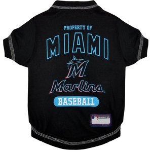 Pets First MLB Dog & Cat T-Shirt, Miami Marlins, Medium