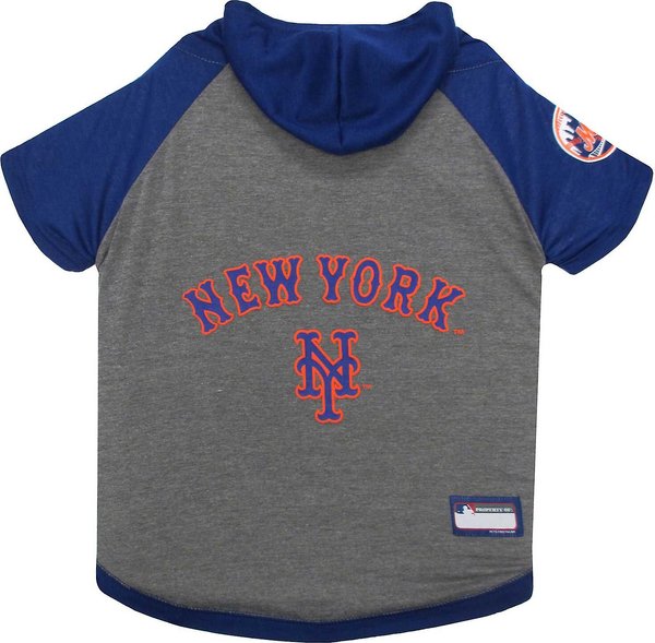 Pets First Sport Team Dog & Cat Hoodie T-Shirt, New York Mets, Medium slide 1 of 4
