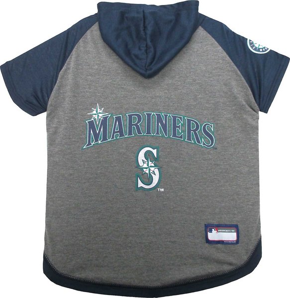 Pets First MLB Dog & Cat Hoodie T-Shirt, Seattle Mariners, Medium slide 1 of 4
