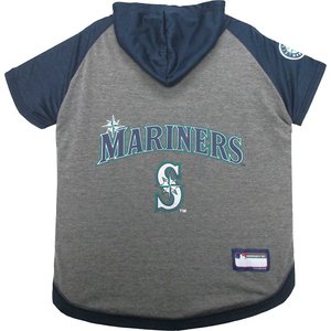 Pets First MLB Dog & Cat Hoodie T-Shirt, Seattle Mariners, Medium