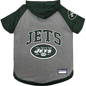 Pets First Sport Team Dog & Cat Hoodie T-Shirt, New York Jets, Large