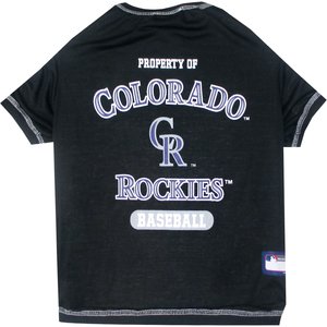 Pets First MLB Dog & Cat T-Shirt, Colorado Rockies, Small