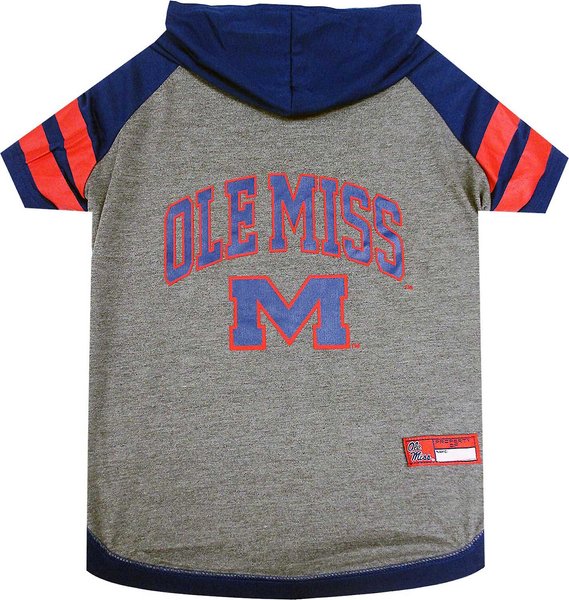 Pets First NCAA Dog & Cat Hoodie T-Shirt, Ole Miss, Small slide 1 of 4