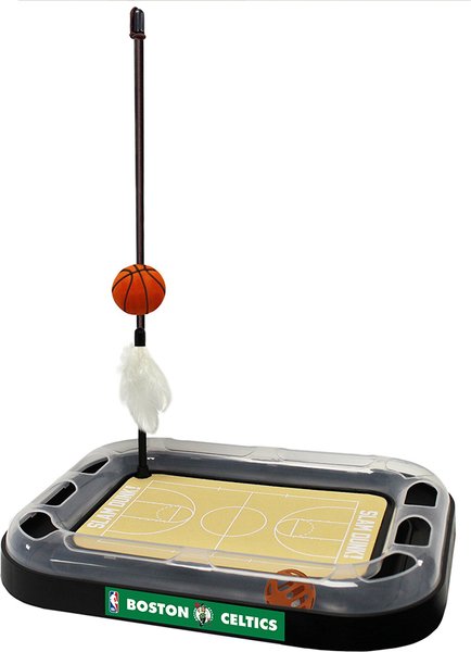 Pets First Boston Celtics Basketball Cat Scratcher Toy with Catnip slide 1 of 2