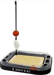Pets First NBA Basketball Court Cat Scratcher Toy with Catnip, Brooklyn Nets