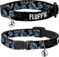 Buckle-Down Disney Lilo & Stitch Poses & Hibiscus Sketch Personalized Breakaway Cat Collar with Bell slide 1 of 2