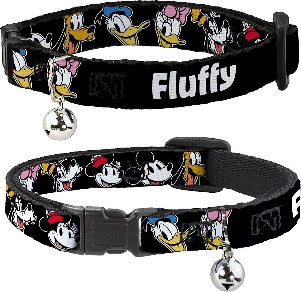 Buckle-Down Disney The Sensational Six Smiling Faces Personalized Breakaway Cat Collar with Bell
