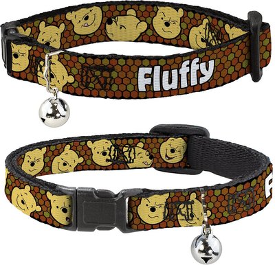 Buckle-Down Disney Winnie the Pooh Expressions & Honeycomb Personalized Breakaway Cat Collar with Bell, slide 1 of 1