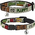 Buckle-Down Star Wars Boba Fett Utility Belt Bounding Personalized Breakaway Cat Collar with Bell