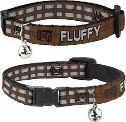 Buckle-Down Star Wars Chewbacca Bandolier Bounding Personalized Breakaway Cat Collar with Bell