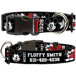 Buckle-Down Disney Classic Mickey Mouse 1928 Collage Polyester Personalized Dog Collar, Small