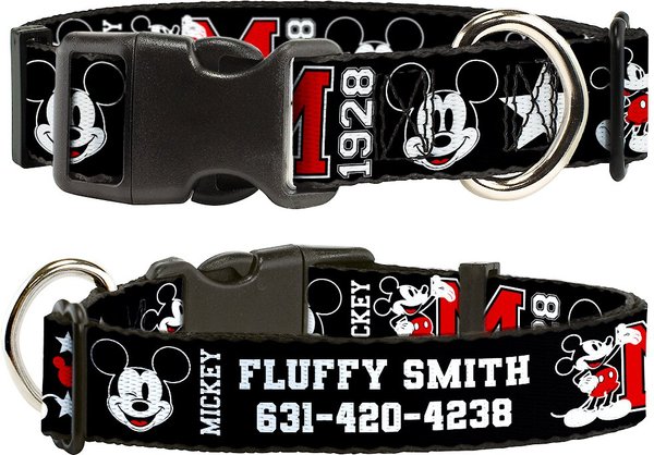 Buckle-Down Disney Classic Mickey Mouse 1928 Collage Polyester Personalized Dog Collar, Large slide 1 of 7
