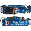 Buckle-Down Disney Frozen Anna & Elsa Poses & Castle & Mountains Polyester Personalized Dog Collar, Small