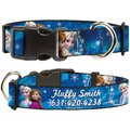 Buckle-Down Disney Frozen Anna & Elsa Poses & Castle & Mountains Polyester Personalized Dog Collar, Large