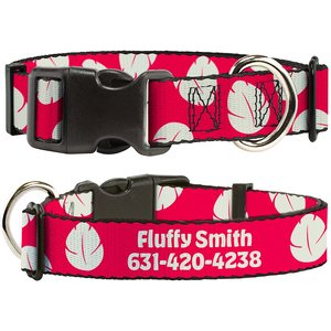Buckle-Down Disney Lilo & Stitch Bounding Lilo Dress Leaves Polyester Personalized Dog Collar, Small