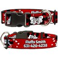 Buckle-Down Disney Mickey & Minnie Hugs & Kisses Poses Polyester Personalized Dog Collar, Small