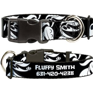 Buckle-Down Disney Nightmare Before Christmas Zero Expressions Polyester Personalized Dog Collar, Medium