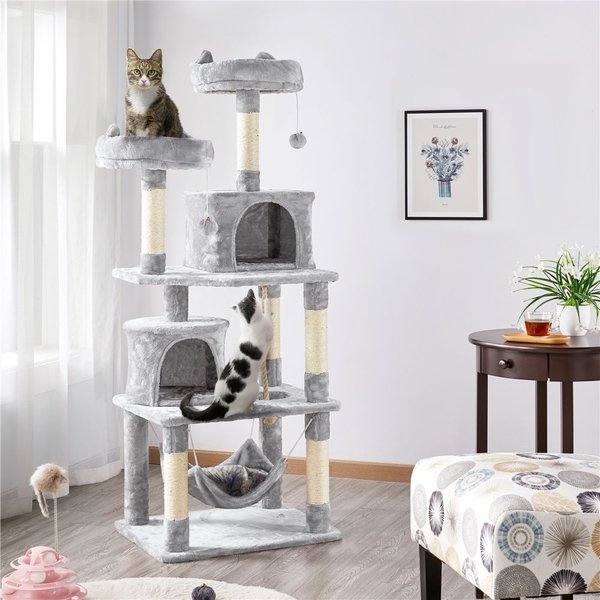 ARMARKAT Classic Real Wood Cat Tower & Ramp Cat Tree, Beige, 58-in ...