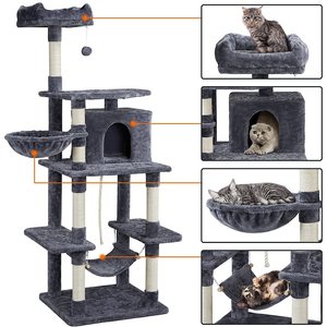 Yaheetech 70-in Cat Tree Condo, Dark Gray