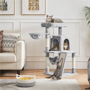 Yaheetech 40-in Cat Tower with Condo, Light Gray