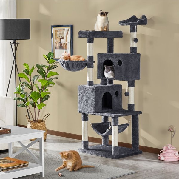 GO PET CLUB 63in Economical Sisal Cat Tree, Gray