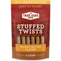 True Acre Foods, Rawhide-Free, Stuffed Twists, Peanut Butter Flavor, Dog Treats, 6 count - 5.9oz/168g