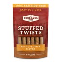 True Acre Foods Rawhide-Free Stuffed Twists Peanut Butter Flavor Treats, 6 count