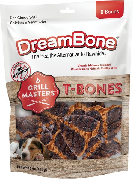 DreamBone Grill Masters T-Bones Chews Dog Treats, 8 count slide 1 of 7