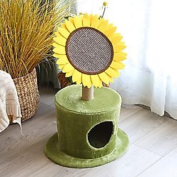Lovely Caves 29.5-in Sunflower Scratching Post & Cat Bed