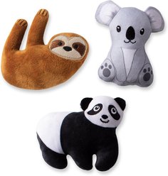 Pet Shop by Fringe Studio Leafin' Around Small Dog Squeaky Plush Dog Toy, 3 count