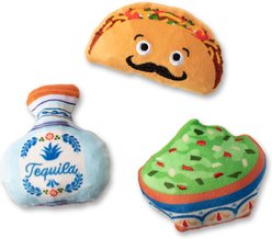 Pet Shop by Fringe Studio Taco Tuesday Small Dog Squeaky Plush Dog Toy, 3 count
