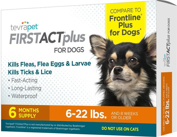 TevraPet FirstAct Plus Flea & Tick Treatment for Dogs, 6 - 22lbs, 6 doses (6-mos. supply) slide 1 of 8