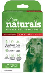 TevraPet Naturals Flea & Tick Topicals for Dogs over 40 lbs, 3 doses
