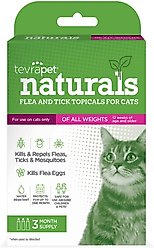 TevraPet Naturals Flea & Tick Topicals for Cats, 3 doses (3-mos. supply)
