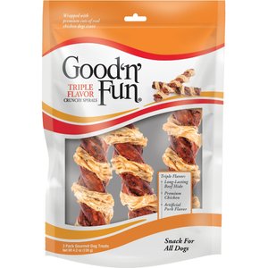 Good ‘n’ Fun Chicken Wrapped Beefy Spirals Dog Treats, 3 count