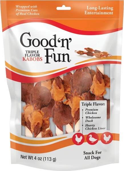 Good 'n' Fun Beef & Chicken Kabob Dog Treats, 4-oz bag slide 1 of 8