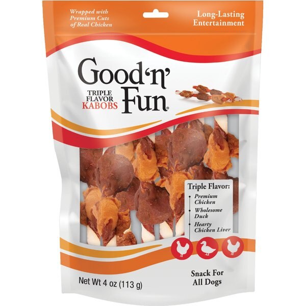 GOOD 'N' FUN Beef & Chicken Kabob Dog Treats, 4oz bag