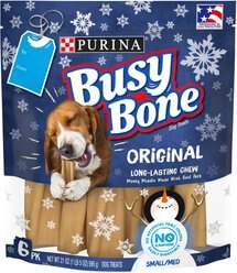 Busy Bone Holiday Original Dog Treats, 6 count