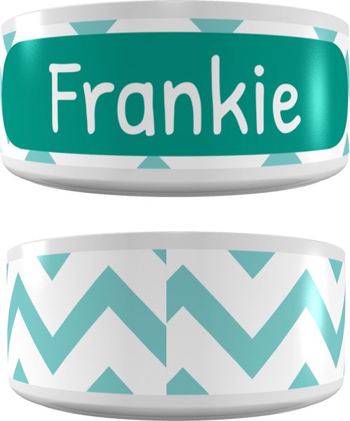 Frisco Personalized Chevron Ceramic Dog & Cat Bowl, 1 Cup slide 1 of 7