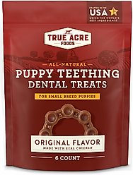 True Acre Foods, All-Natural, Puppy Dental Teething Treat, Original Flavor with Real Chicken, Dog Treats