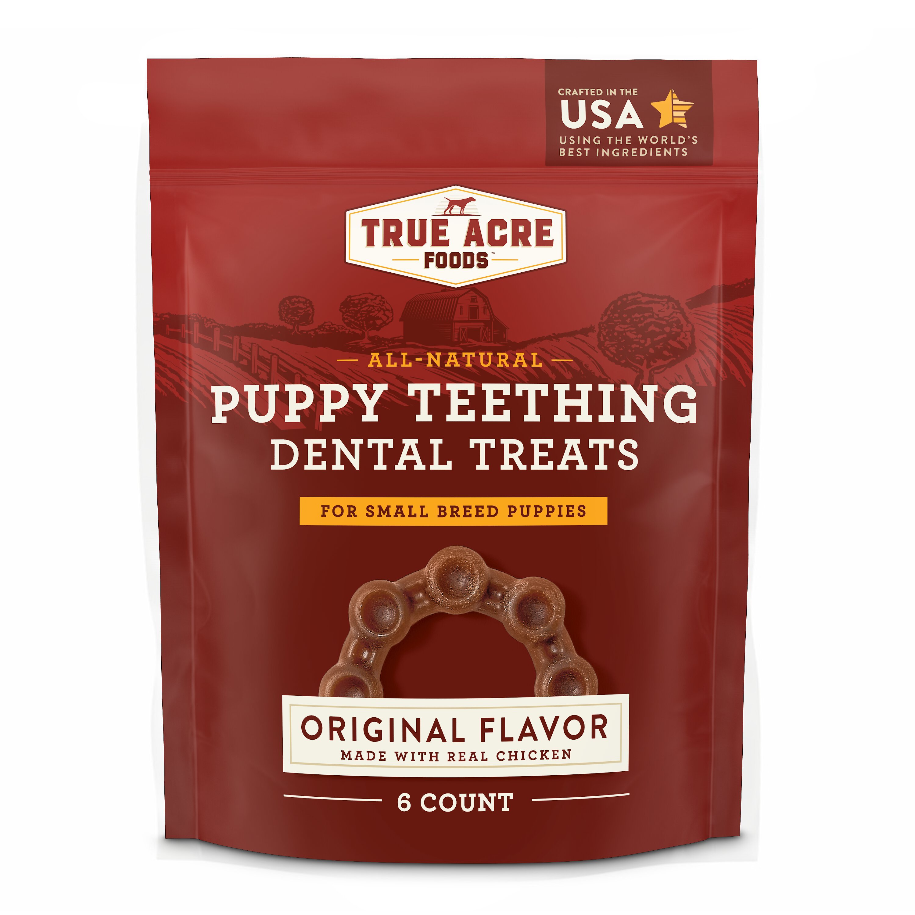 TRUE ACRE FOODS AllNatural Puppy Dental Teething Ring Original Flavor