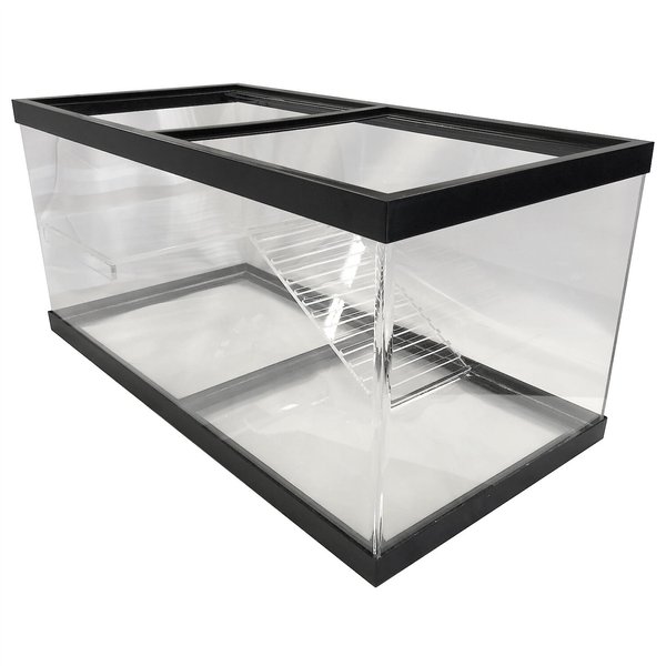 Discontinued - GLASSCAGES Acrylic Turtle Tank with Platform & Ramp, 45 ...