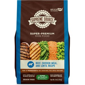 Supreme Source Beef, Chicken Meal & Lentil Recipe Dry Dog Food, 5-lb bag