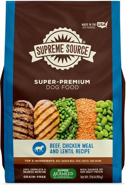 Supreme Source Beef, Chicken Meal & Lentil Recipe Dry Dog Food, 11-lb bag slide 1 of 9