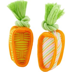 Frisco Carrot Plush Squeaky Dog Toy, 2 count