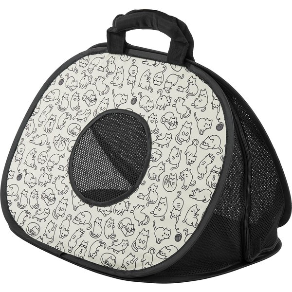 Grey Canvas Cat Carrier Bag with Peek-a-Boo Hole – LovePetBack