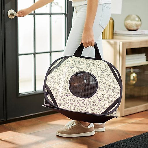 Frisco Collapsible Cat Carrier Bag, Animal Sketch